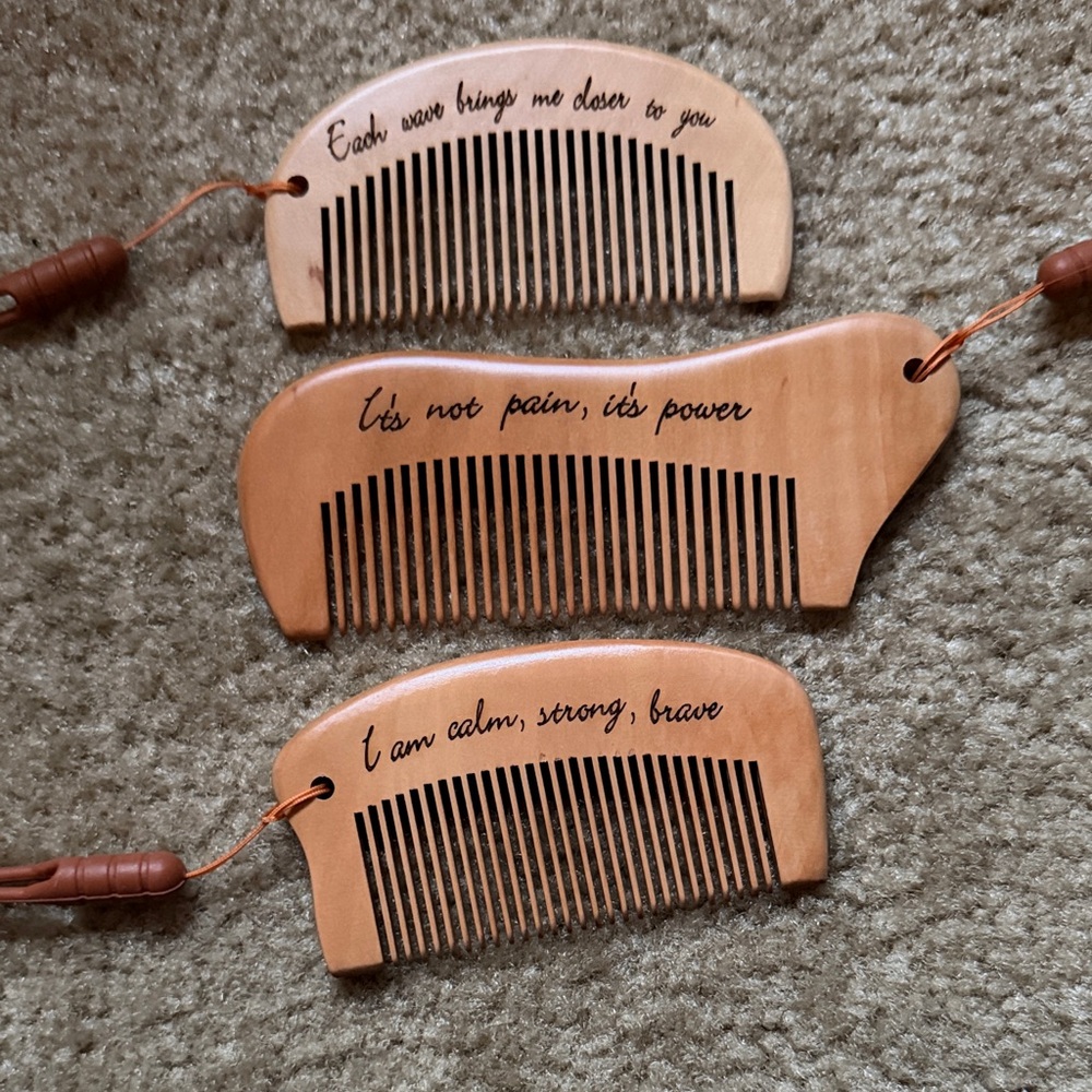 Wooden Comb Set for Women - Natural Brown